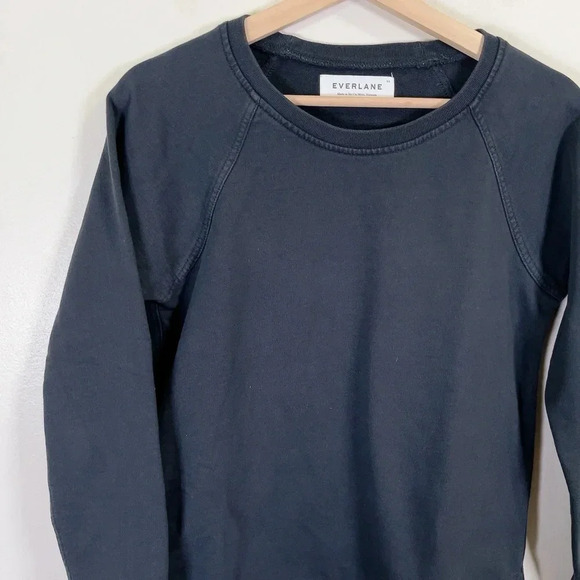 Everlane The Crew Sweatshirt Cotton In Black Color - Picture 7 of 13
